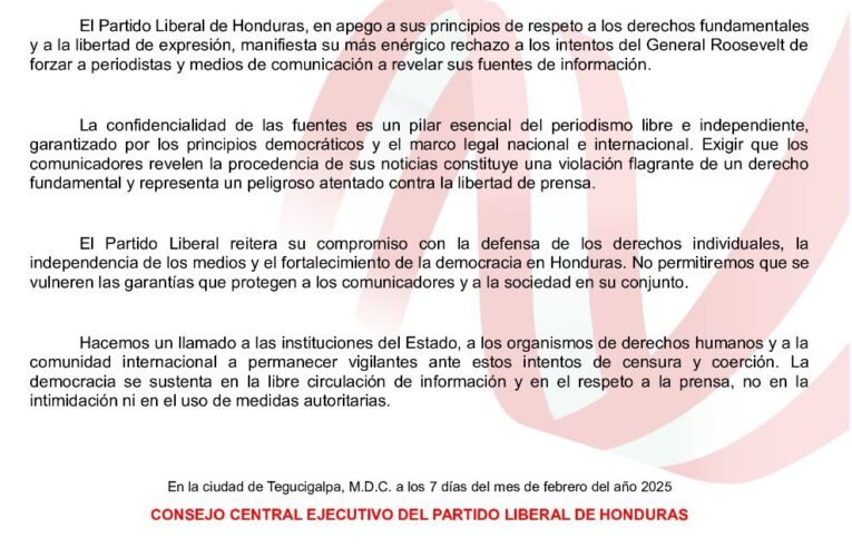 LIBERALES SALEN EN DEFENSA DE LA PRENSA